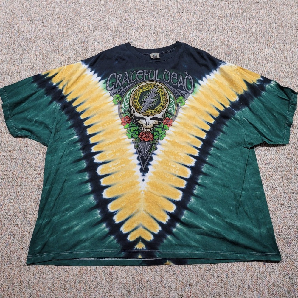 Liquid Blue Grateful Dead Shirt Mens 4XL Green Tie Dye Celtic Steal Your Face‎